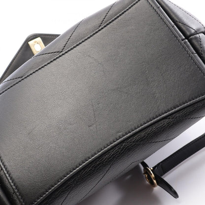 CHANEL V-Stitch Leather Hardware Black Backpack