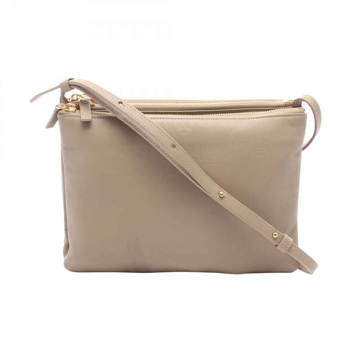 CELINE TRIO LARGE Beige Shoulder Bag