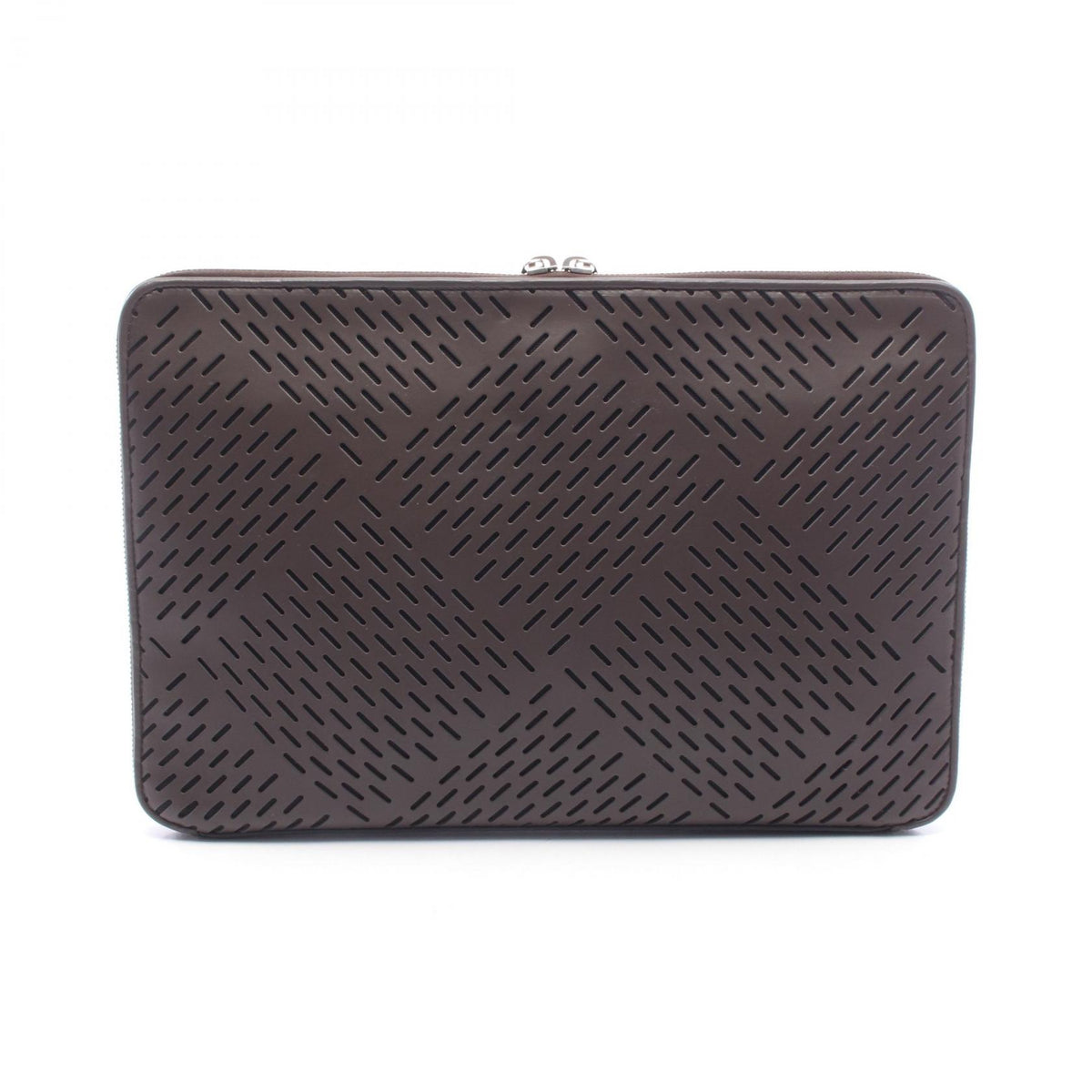 BOTTEGA VENETA Perforated Leather Clutch Bag Brown