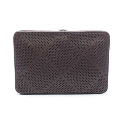 BOTTEGA VENETA Perforated Leather Clutch Bag Brown