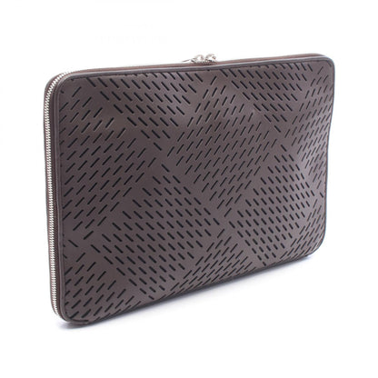 BOTTEGA VENETA Perforated Leather Clutch Bag Brown