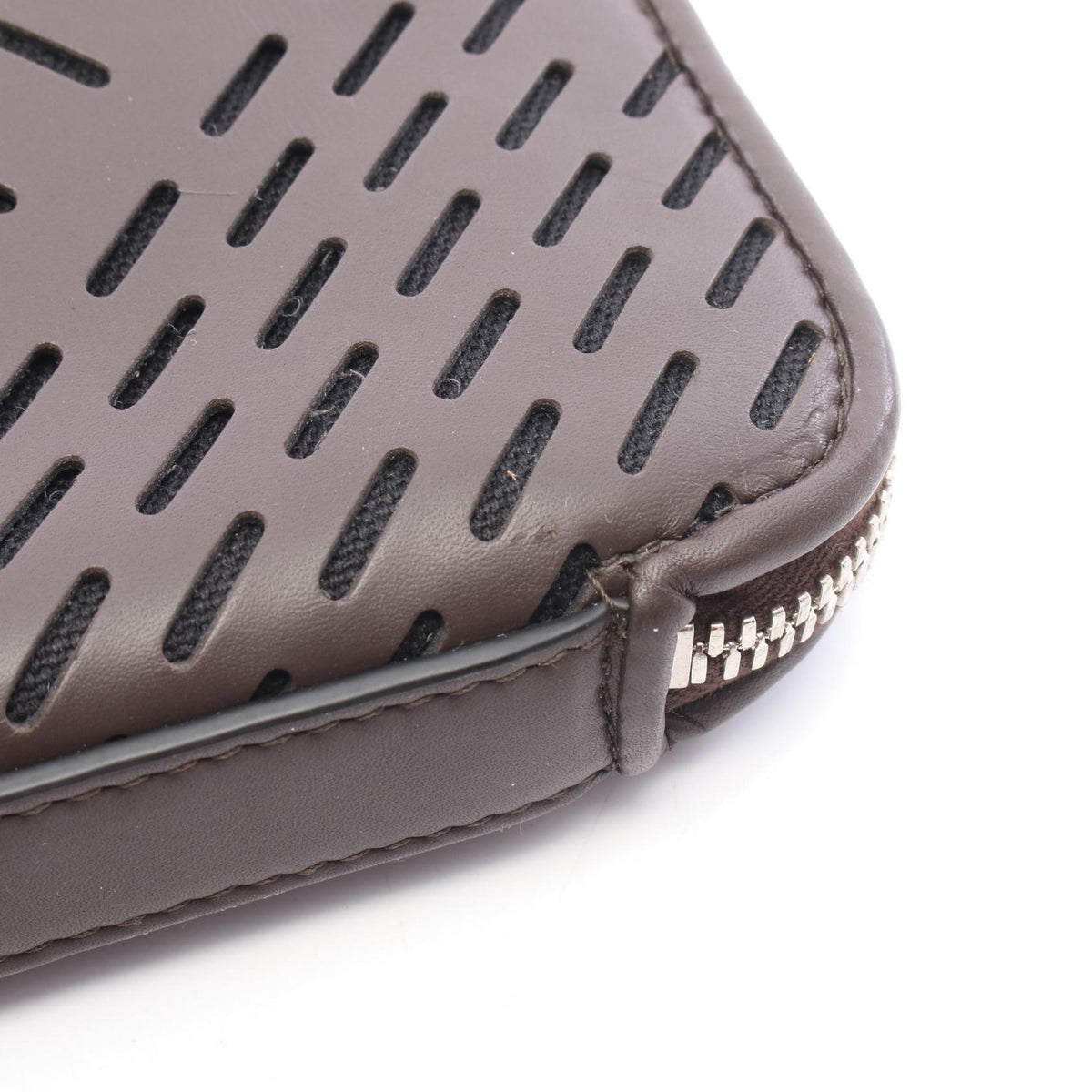 BOTTEGA VENETA Perforated Leather Clutch Bag Brown