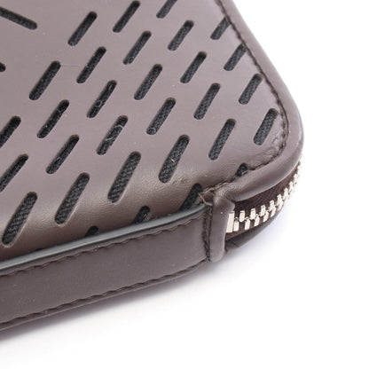 BOTTEGA VENETA Perforated Leather Clutch Bag Brown