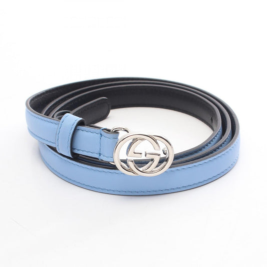 GUCCI Blue Leather Interlocking G Belt Size 100/40