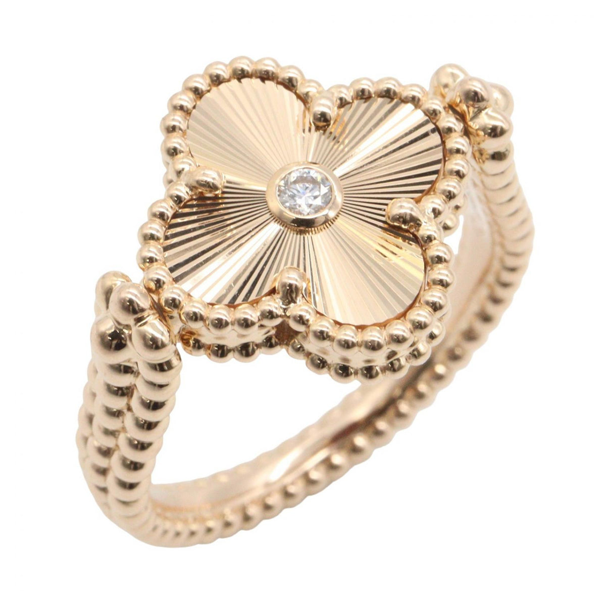 Van Cleef & Arpels Alhambra Guilloche Ring Size JP 18