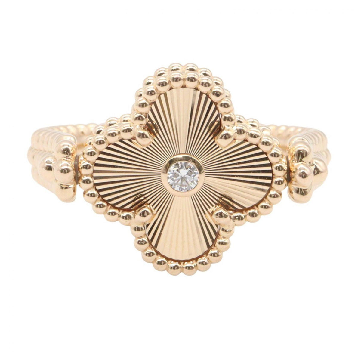 Van Cleef & Arpels Alhambra Guilloche Ring Size JP 18
