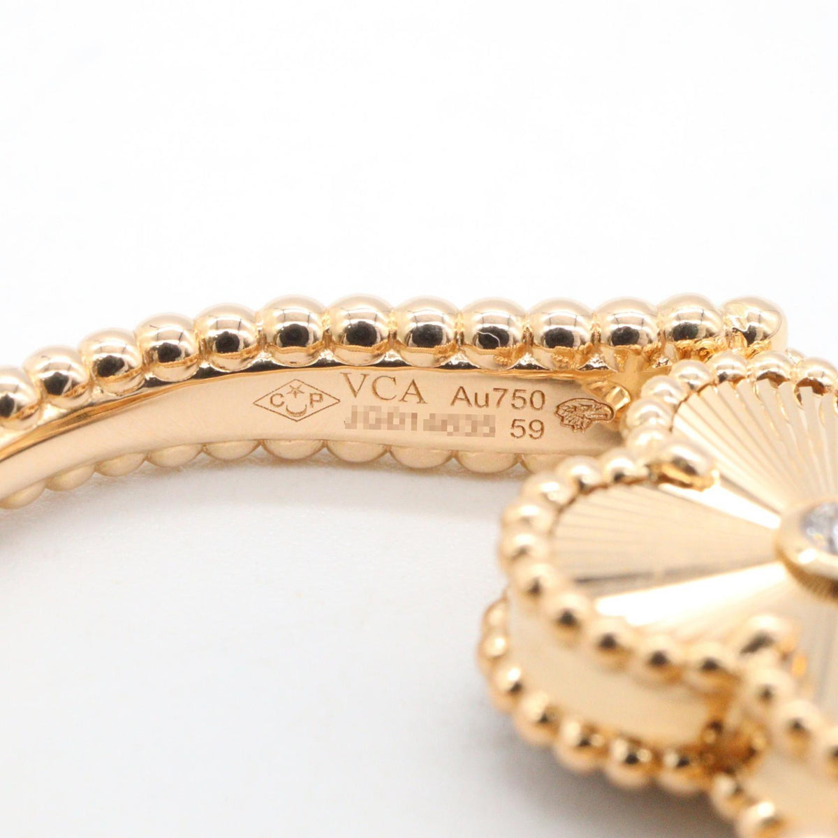 Van Cleef & Arpels Alhambra Guilloche Ring Size JP 18