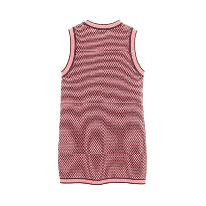CHANEL Coco Mark Sleeveless Cashmere Dress Size 44