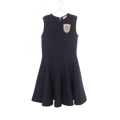 Dior Sleeveless Beaded Applique Midi Dress Wool Poly Size 34