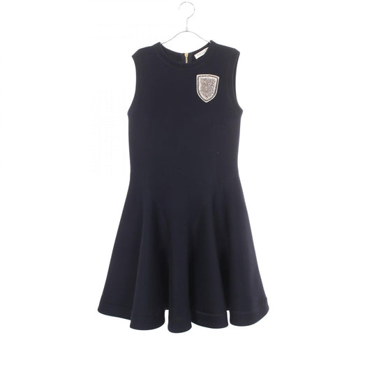 Dior Sleeveless Beaded Applique Midi Dress Wool Poly Size 34