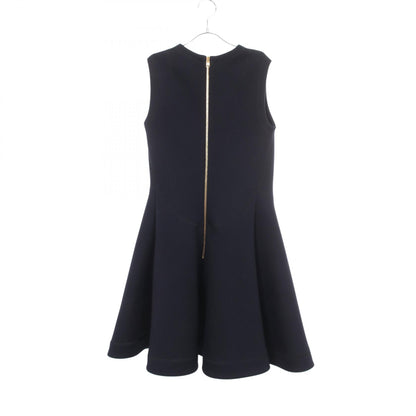 Dior Sleeveless Beaded Applique Midi Dress Wool Poly Size 34