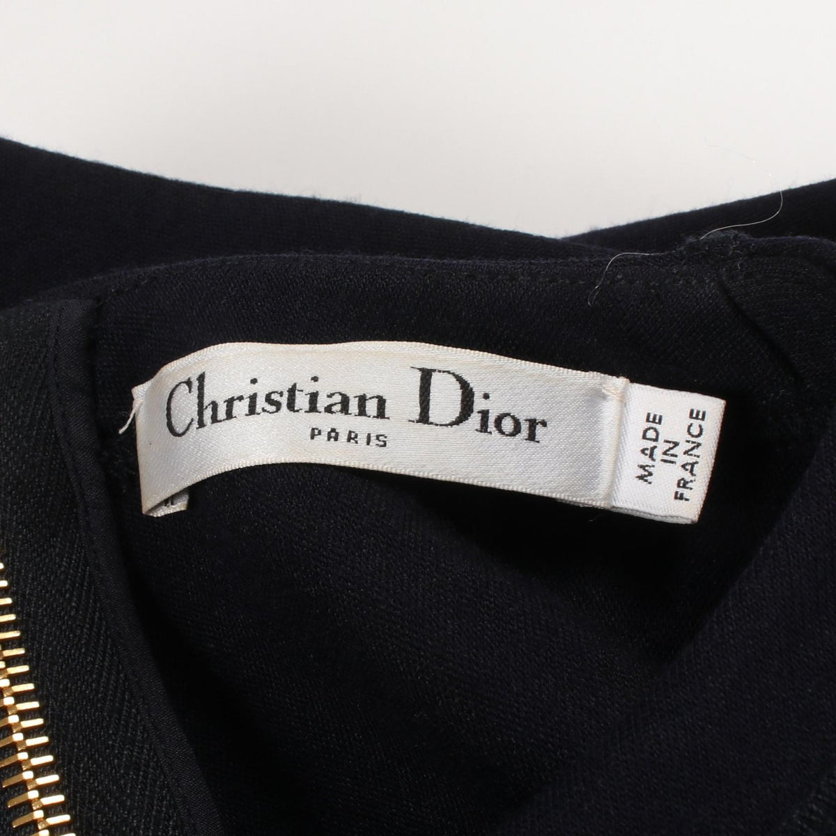 Dior Sleeveless Beaded Applique Midi Dress Wool Poly Size 34
