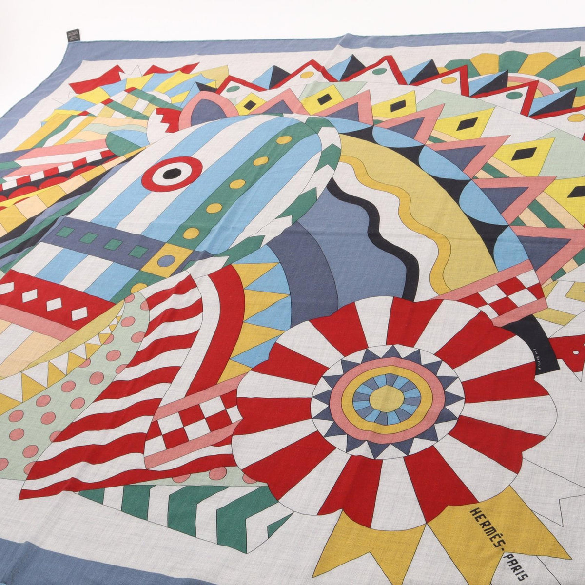 HERMES Silk Cashmere Carre 140 Fete Scarf