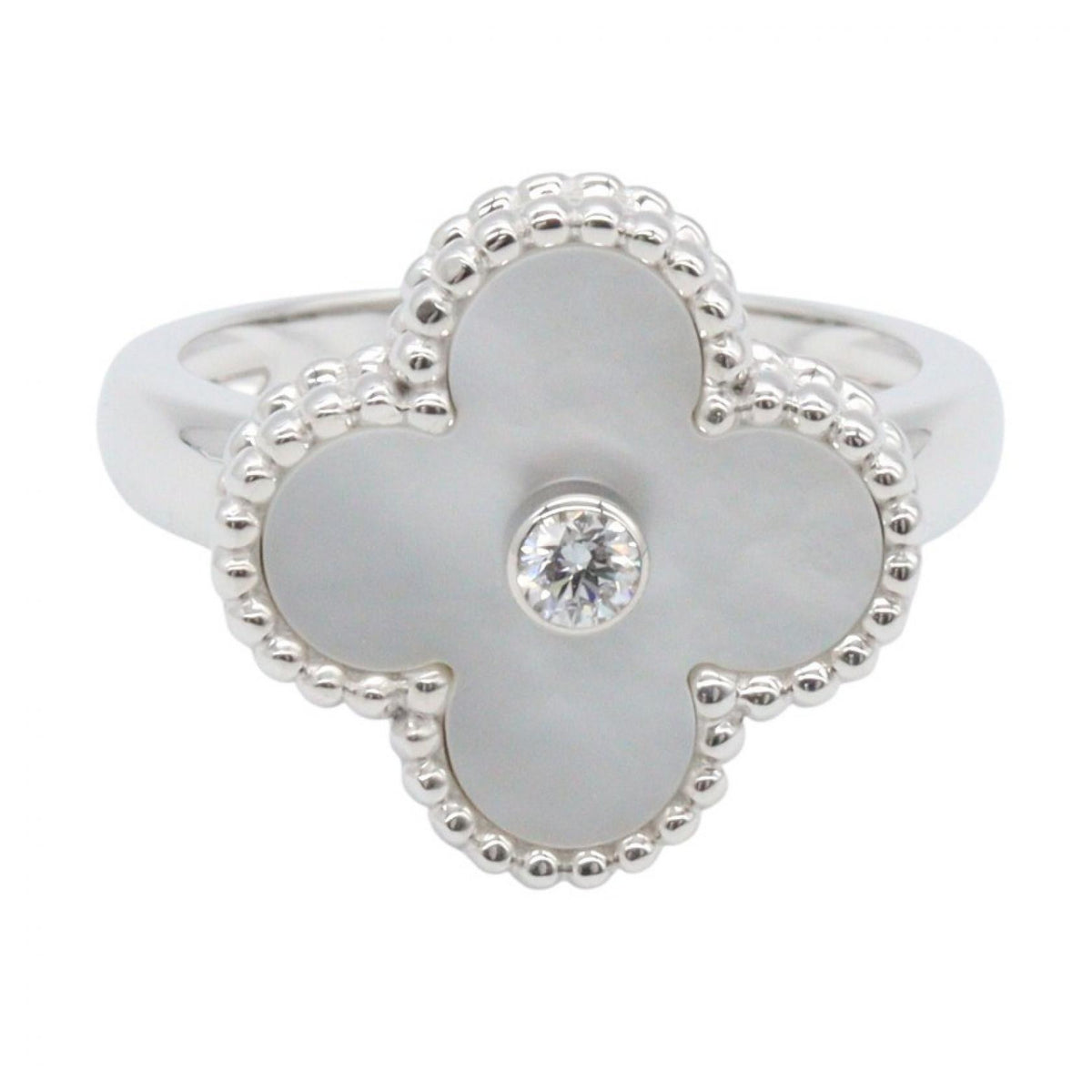 Van Cleef & Arpels Vintage Alhambra MOP 1PD Ring Size JP 9.5