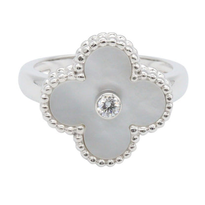 Van Cleef & Arpels Vintage Alhambra MOP 1PD Ring Size JP 9.5
