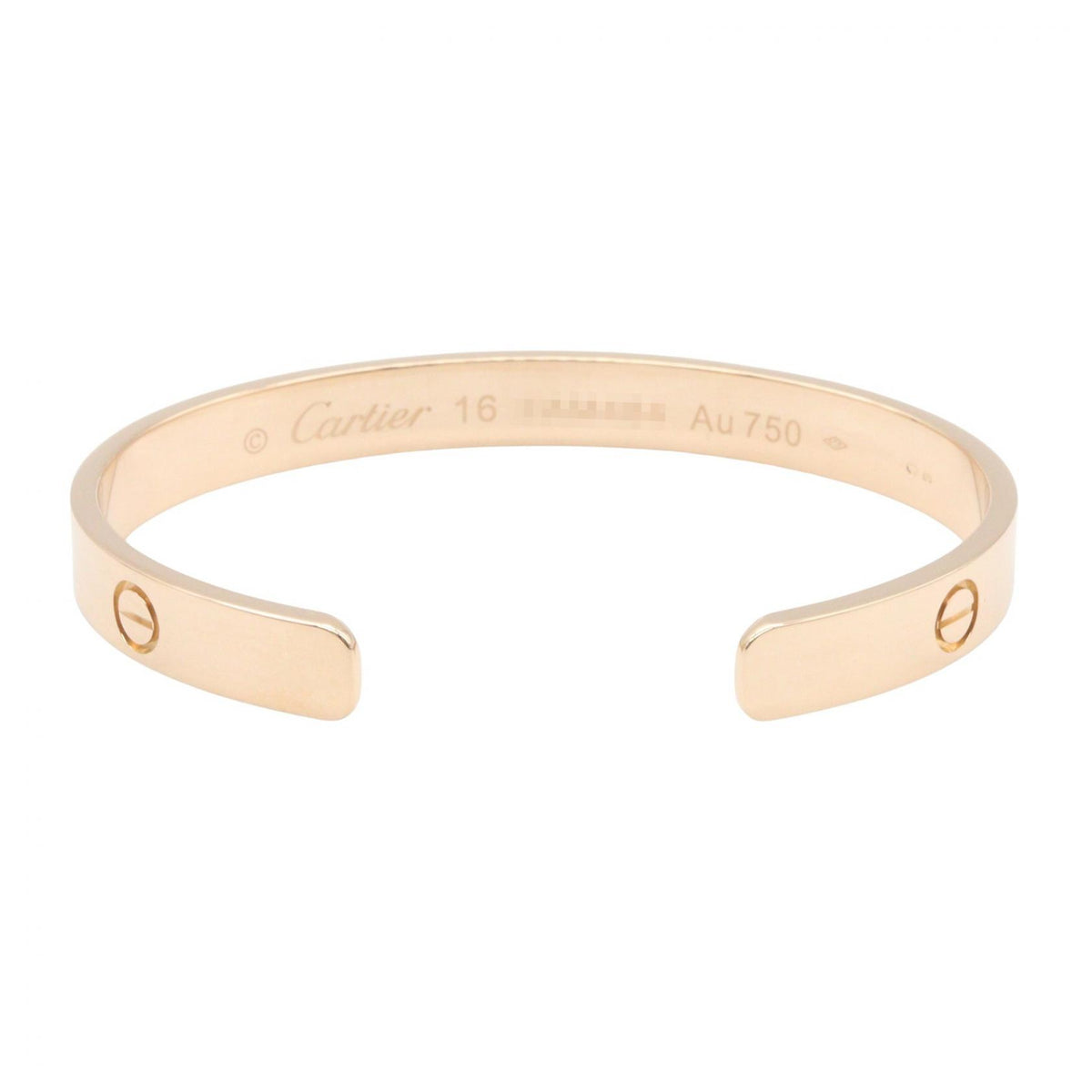 CARTIER Open Love Bracelet K18PG Rose Gold Size 16