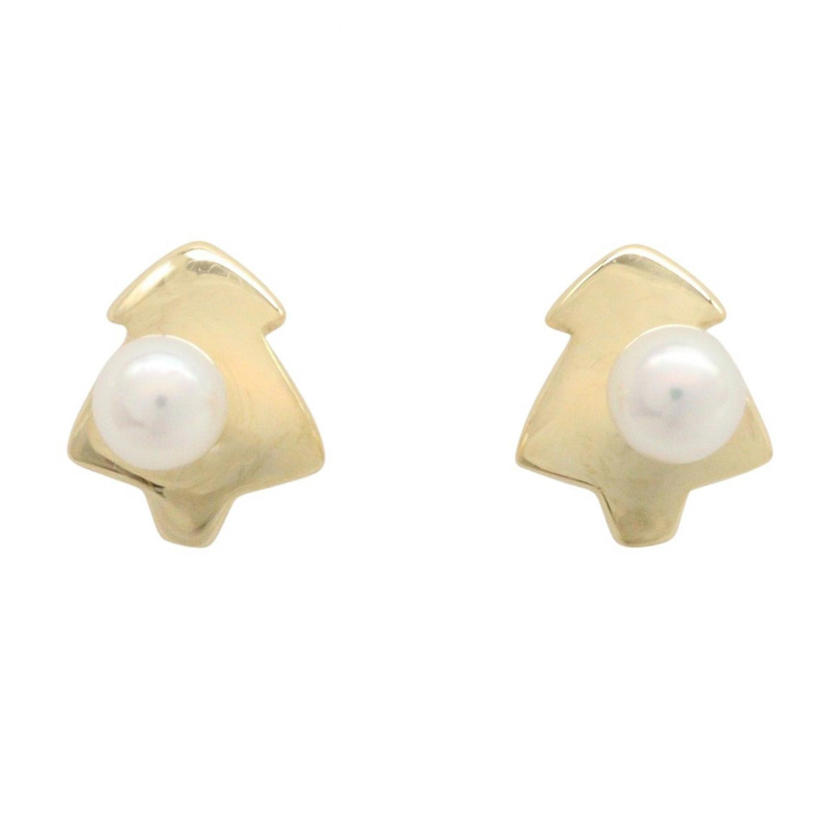 MIKIMOTO K18 Yellow Gold Pearl Earrings