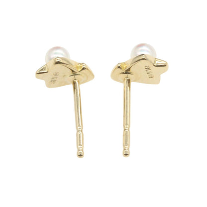 MIKIMOTO K18 Yellow Gold Pearl Earrings