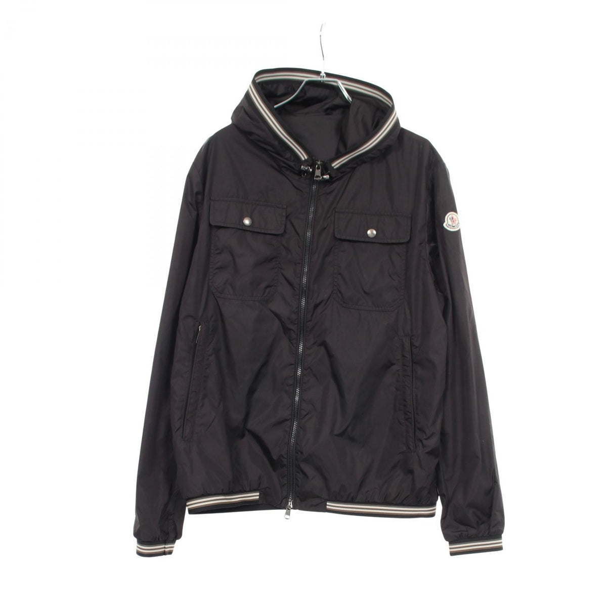 MONCLER JEANCLAUDE Hooded Nylon Jacket Black Size 4