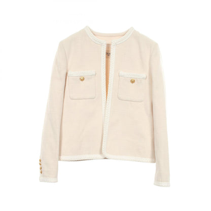 CELINE Tweed Silk Collarless Jacket Size 36