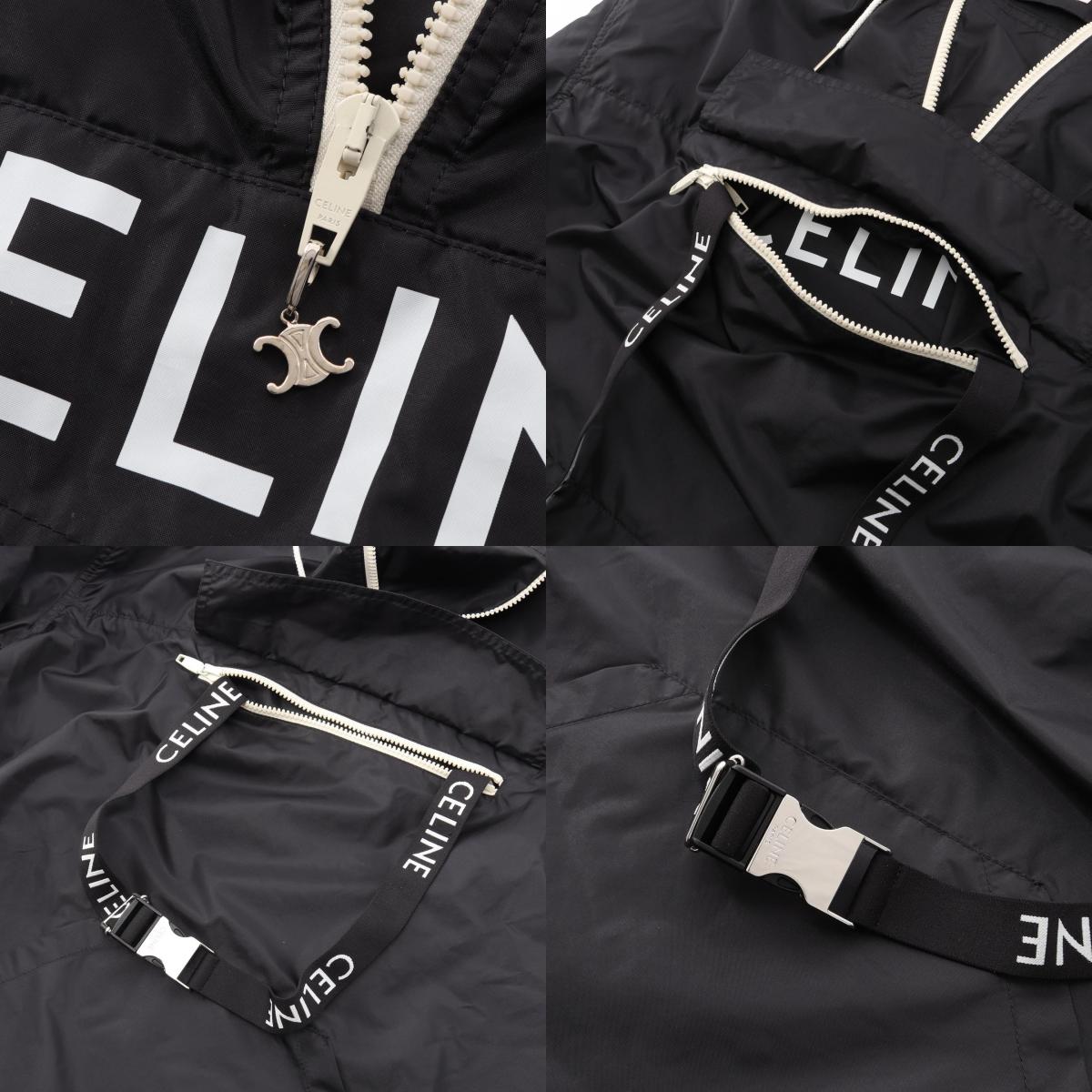 CELINE Logo Hooded Nylon Black Size 46