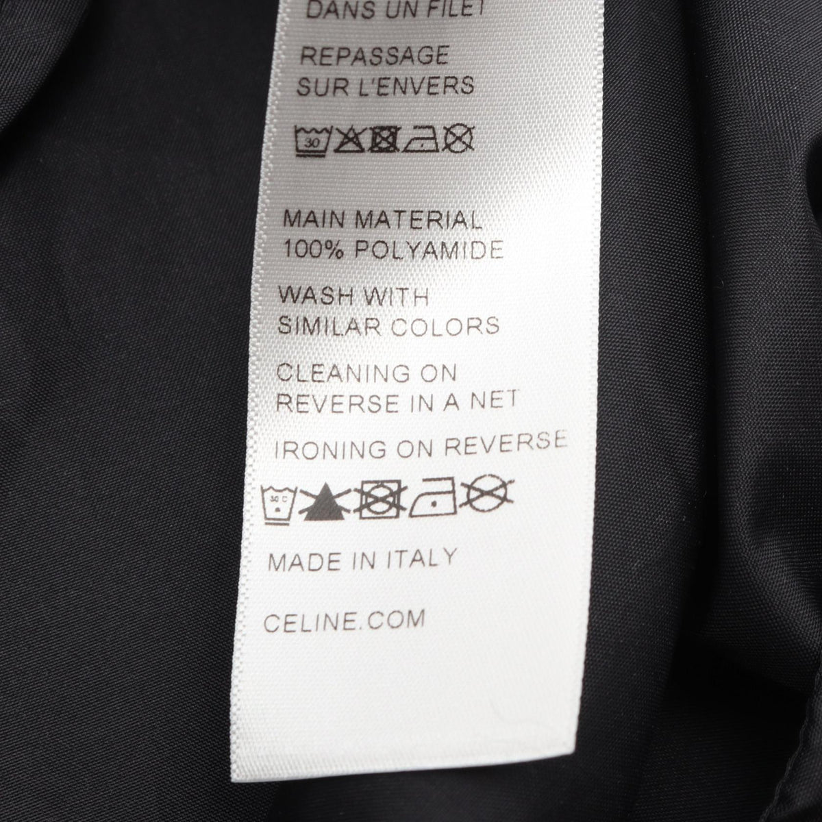 CELINE Logo Hooded Nylon Black Size 46