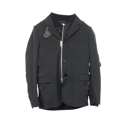 Sacai Suiting MA-1 Wool Poly Bomber Jacket Black Size 2