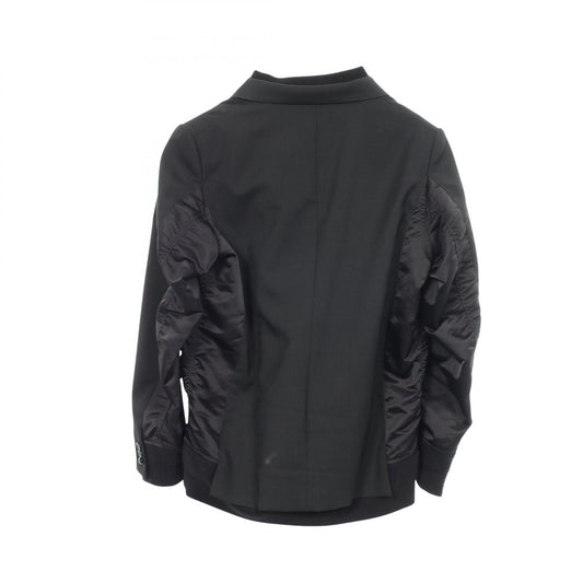 Sacai Suiting MA-1 Wool Poly Bomber Jacket Black Size 2