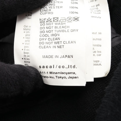 Sacai Suiting MA-1 Wool Poly Bomber Jacket Black Size 2