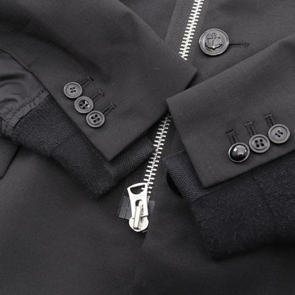 Sacai Suiting MA-1 Wool Poly Bomber Jacket Black Size 2