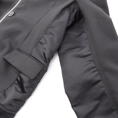 Sacai Suiting MA-1 Wool Poly Bomber Jacket Black Size 2