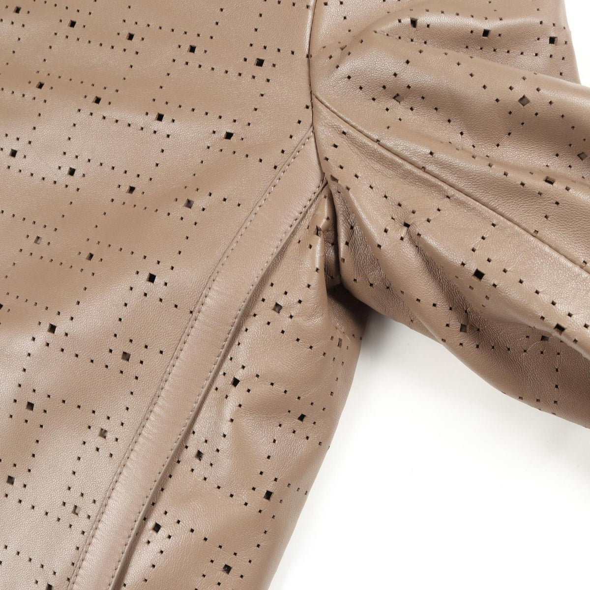 HERMES Perforated Lambskin Leather Jacket Size 38