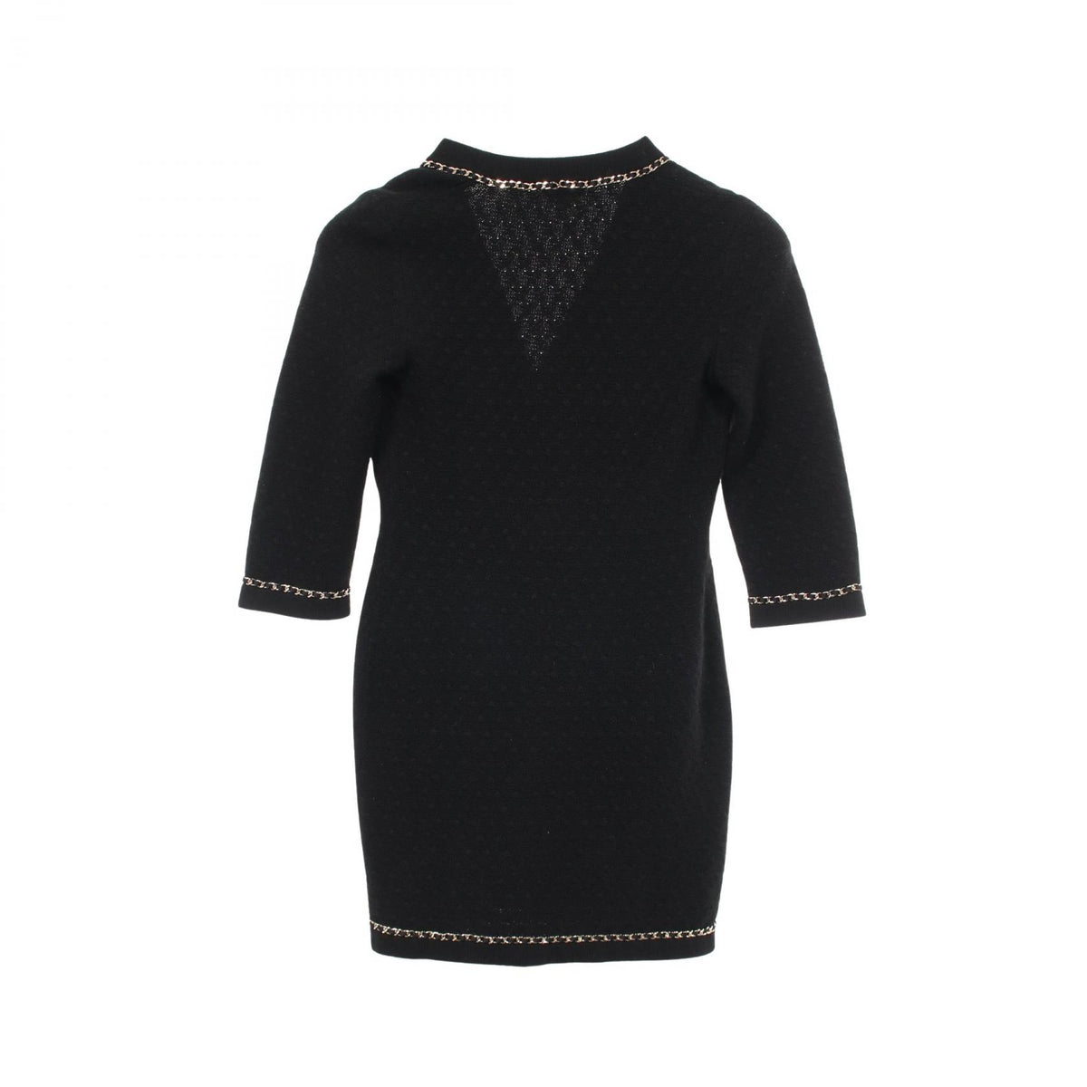 CHANEL CC Button Long Cashmere Black Cardigan Size 34