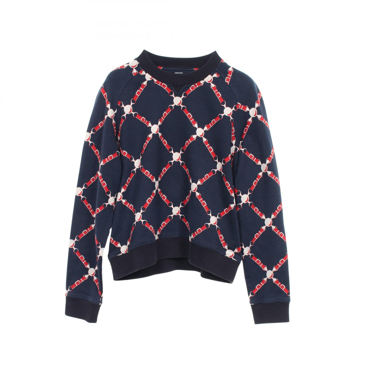 HERMES Ceintures All-Over Print Cotton Sweatshirt Size 40