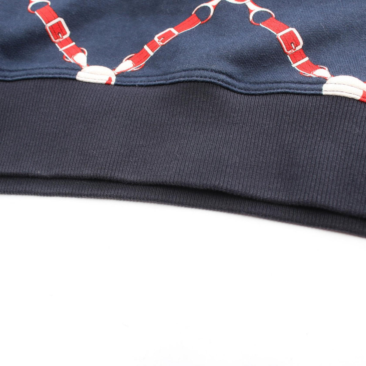 HERMES Ceintures All-Over Print Cotton Sweatshirt Size 40