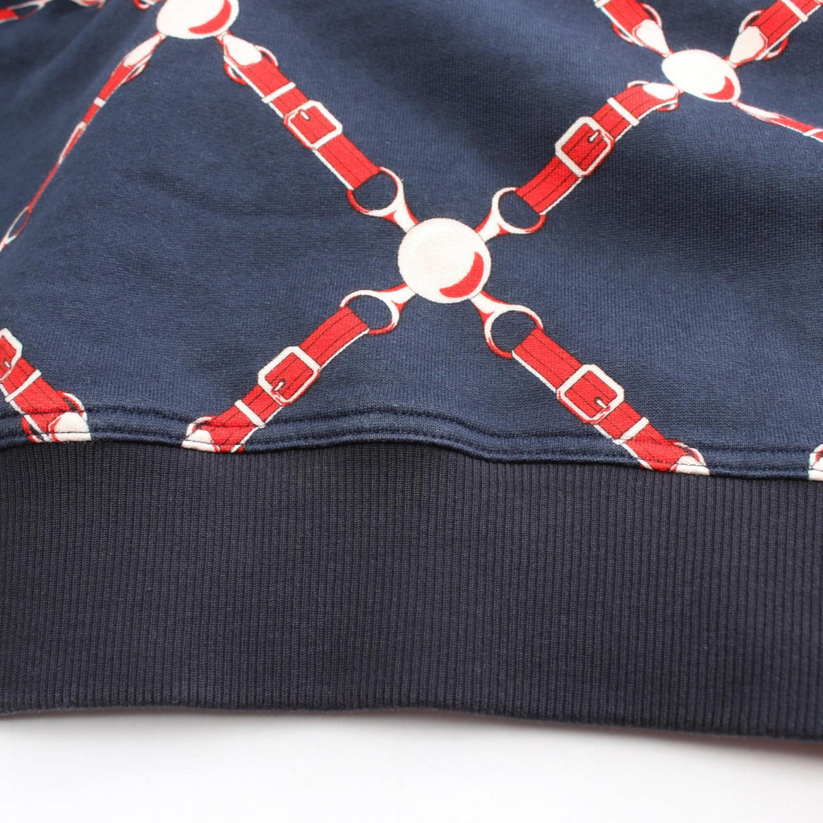 HERMES Ceintures All-Over Print Cotton Sweatshirt Size 40