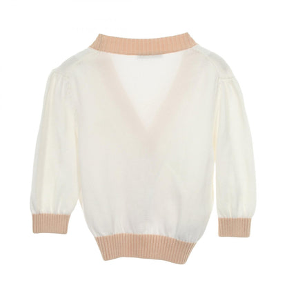 PRADA Logo Embroidered Cropped Cotton Cardigan Size 38