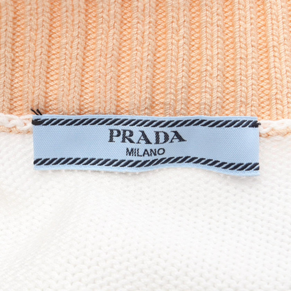 PRADA Logo Embroidered Cropped Cotton Cardigan Size 38
