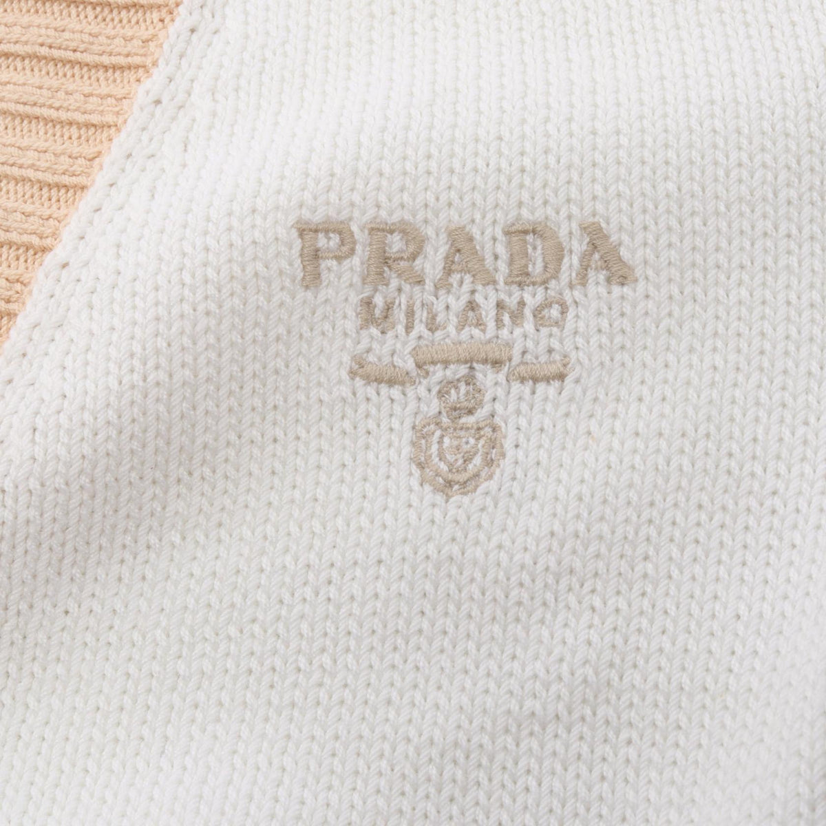 PRADA Logo Embroidered Cropped Cotton Cardigan Size 38