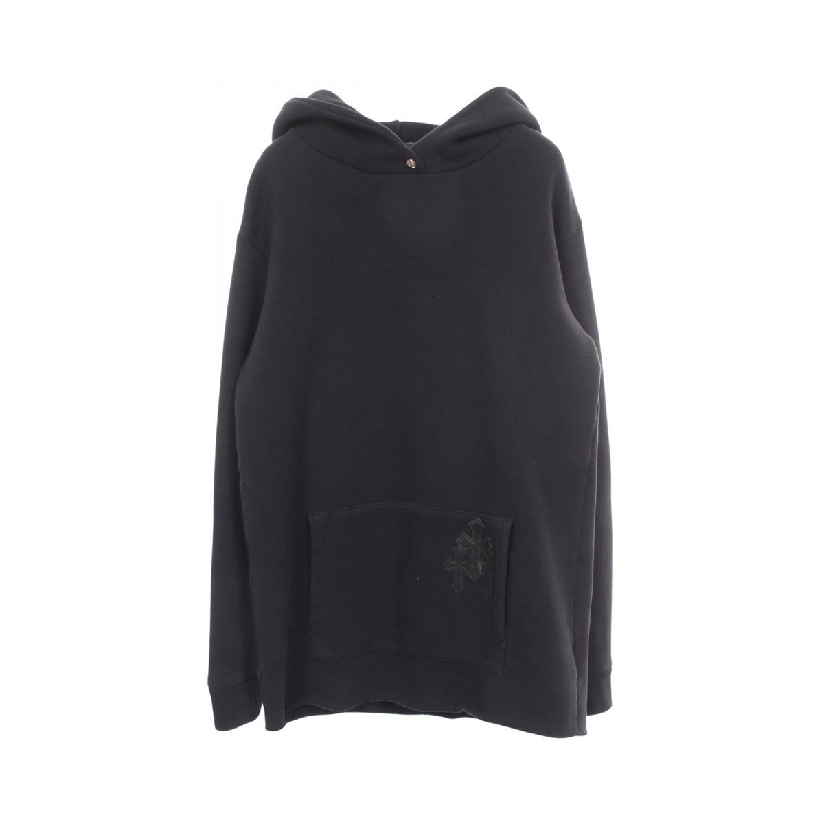CHROME HEARTS Cemetery Cross Cut-Off Hoodie Black Size L