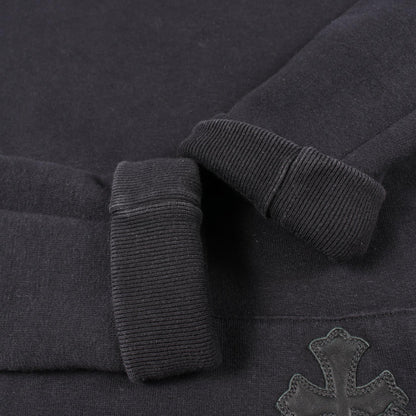 CHROME HEARTS Cemetery Cross Cut-Off Hoodie Black Size L