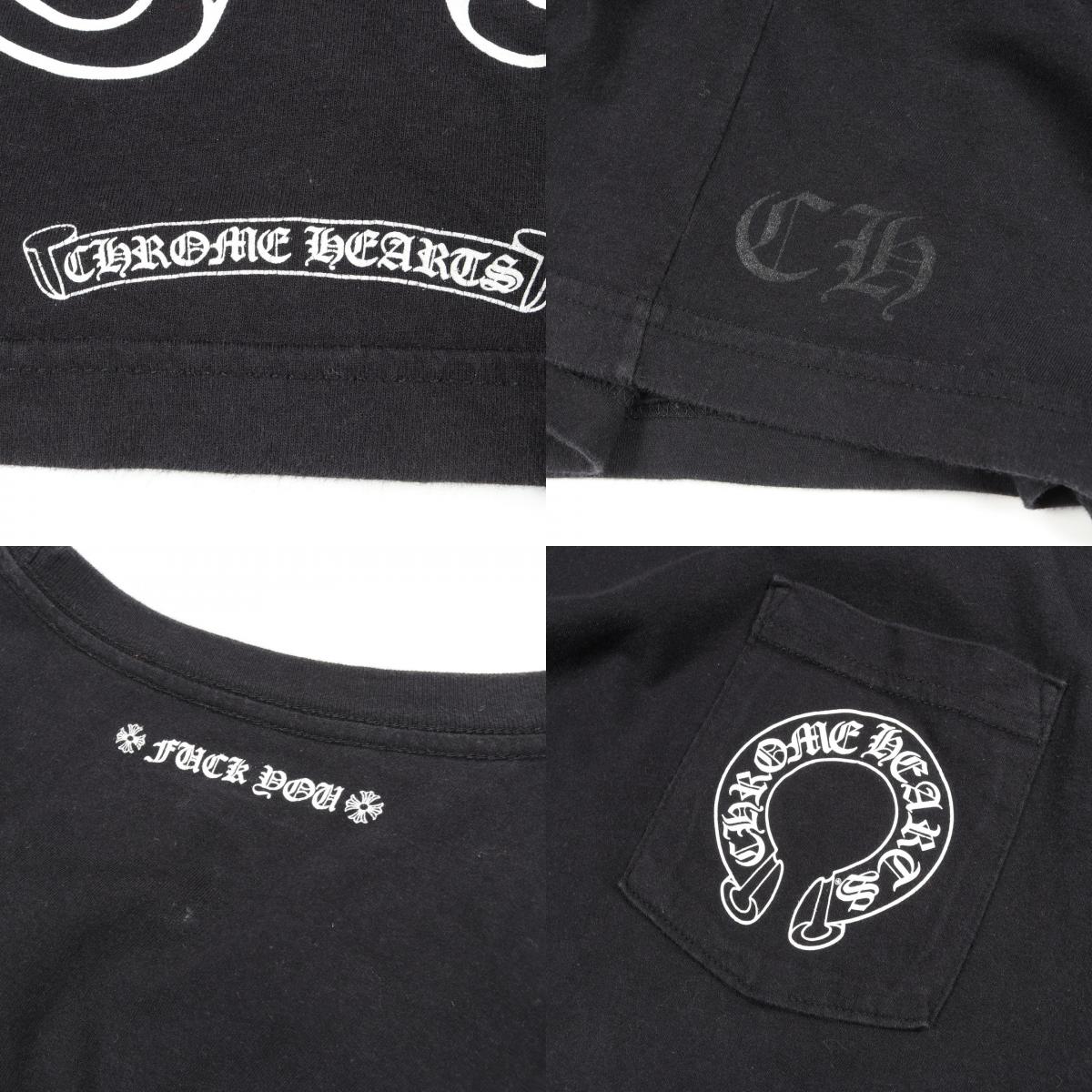 CHROME HEARTS Horseshoe Floral Print Sleeve T-Shirt Size L