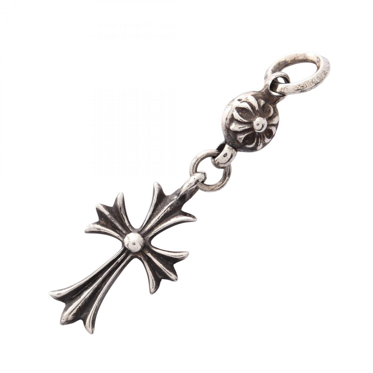CHROME HEARTS Silver 1 Ball Tiny CH Cross Pendant