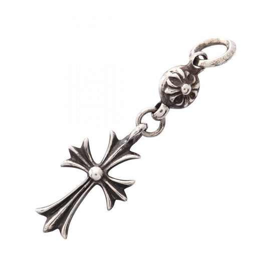 CHROME HEARTS Silver 1 Ball Tiny CH Cross Pendant