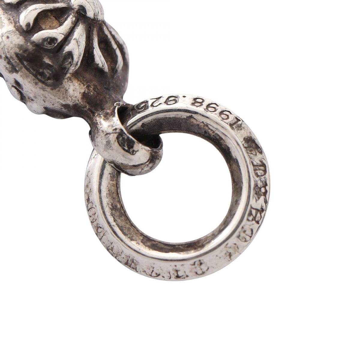 CHROME HEARTS Silver 1 Ball Tiny CH Cross Pendant