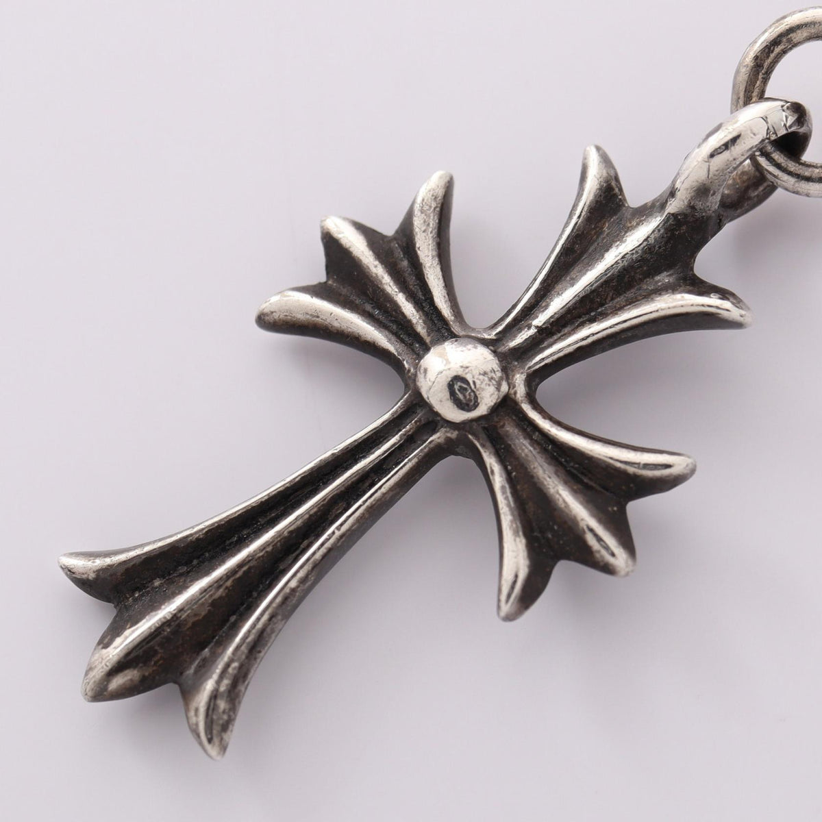 CHROME HEARTS Silver 1 Ball Tiny CH Cross Pendant