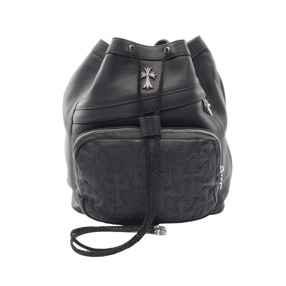 CHROME HEARTS Strange Love Cemetery Cross Leather Backpack