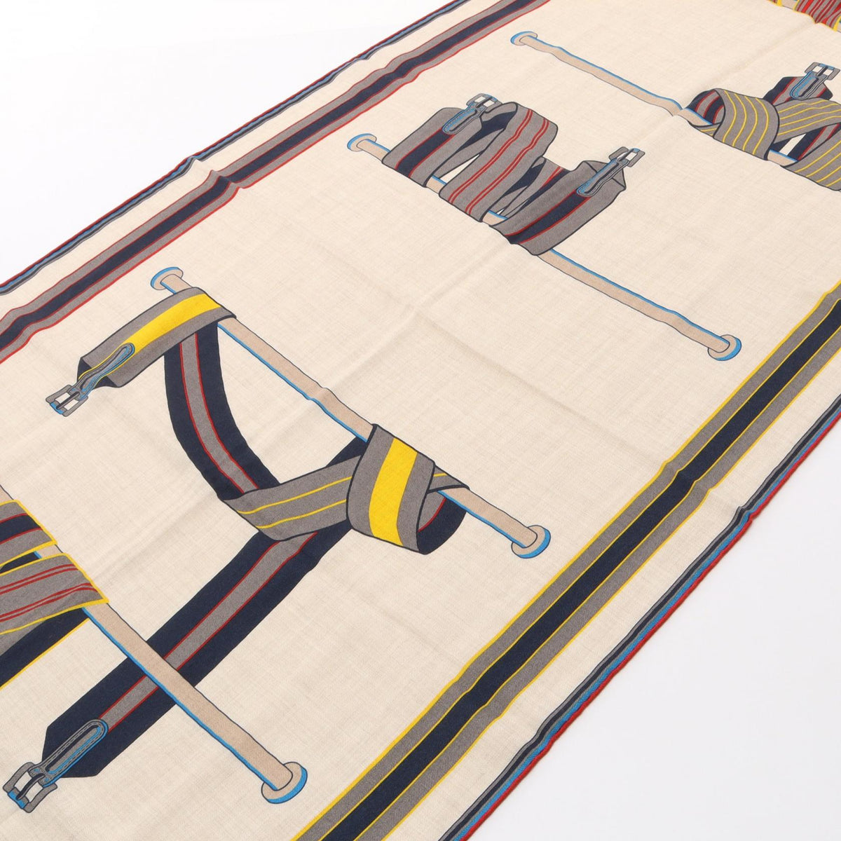 HERMES Silk Cashmere Equestres Scarf