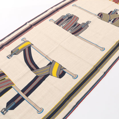 HERMES Silk Cashmere Equestres Scarf