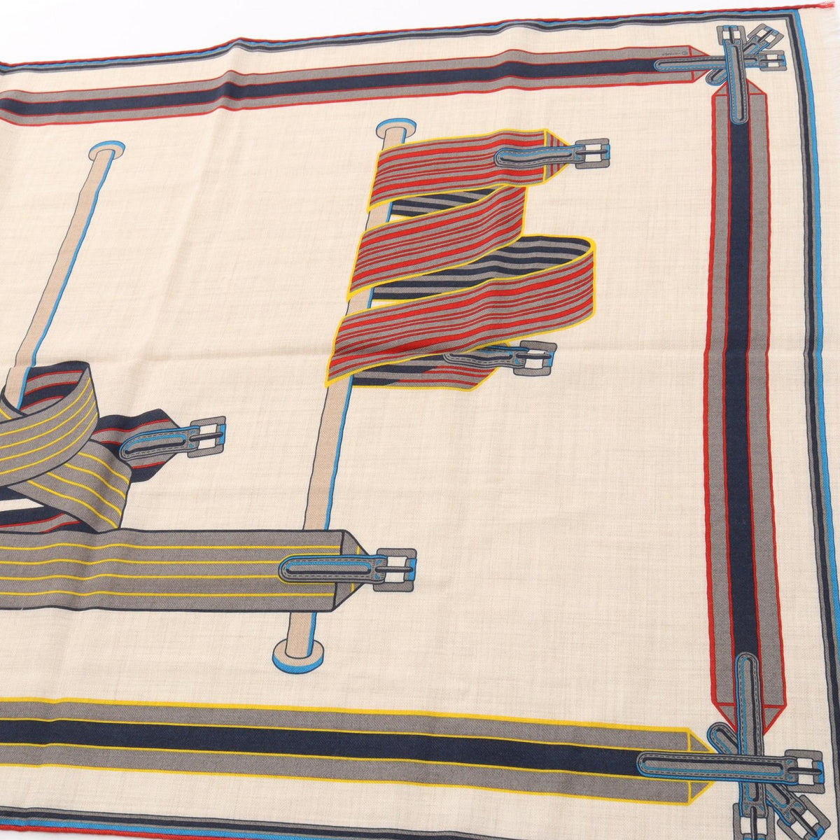 HERMES Silk Cashmere Equestres Scarf